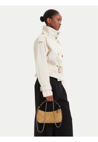 Tory Burch Torebka Fleming Suede Pochette 185797 Kremowy. Kolor: kremowy. Materiał: skórzane #1