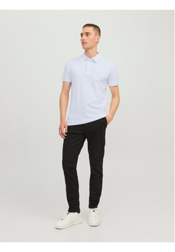 Jack & Jones Polo Paulos 12136668 Biały Slim Fit. Typ kołnierza: polo. Kolor: biały. Materiał: bawełna