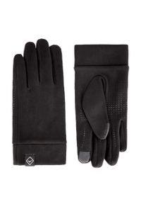 Volcano - Rękawiczki polarowe H-WILLIAM. Kolor: czarny. Materiał: polar. Wzór: gładki, kropki. Styl: wizytowy, klasyczny, casual, sportowy #1