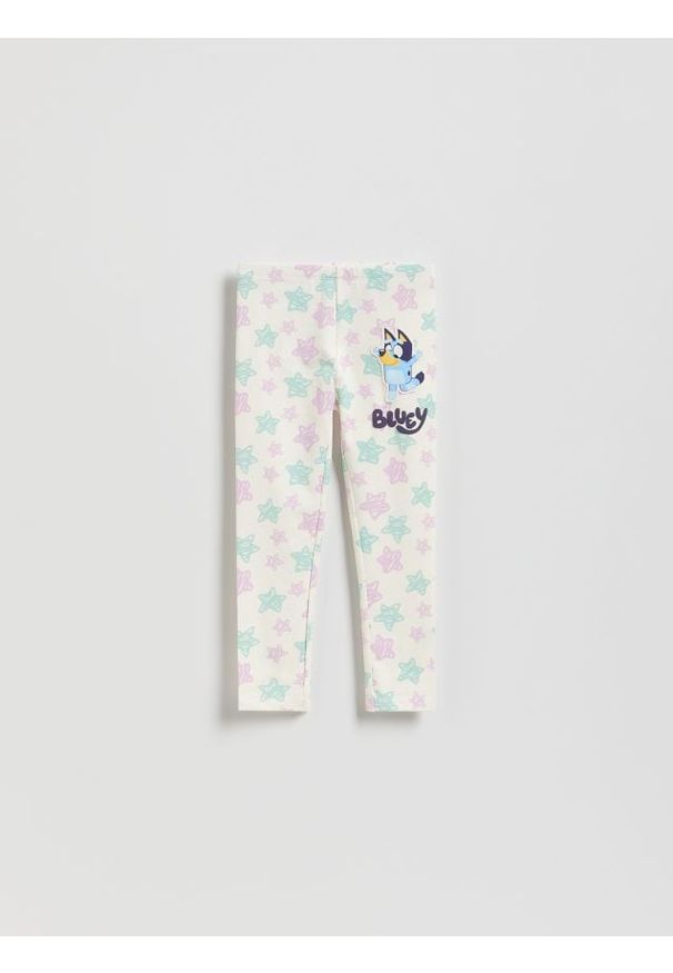 Reserved - Bawełniane legginsy Bluey - złamana biel. Materiał: bawełna