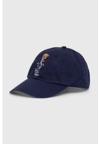 Niebieska czapka z daszkiem Polo Ralph Lauren z aplikacjami