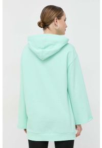 Pinko sukienka bawełniana kolor niebieski mini oversize. Typ kołnierza: kaptur. Kolor: niebieski. Materiał: bawełna. Długość rękawa: długi rękaw. Typ sukienki: oversize. Długość: mini #4