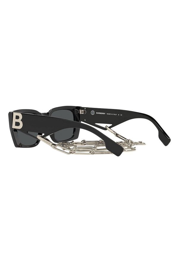 Burberry - Okulary przeciwsłoneczne. Kształt: prostokątne. Kolor: czarny