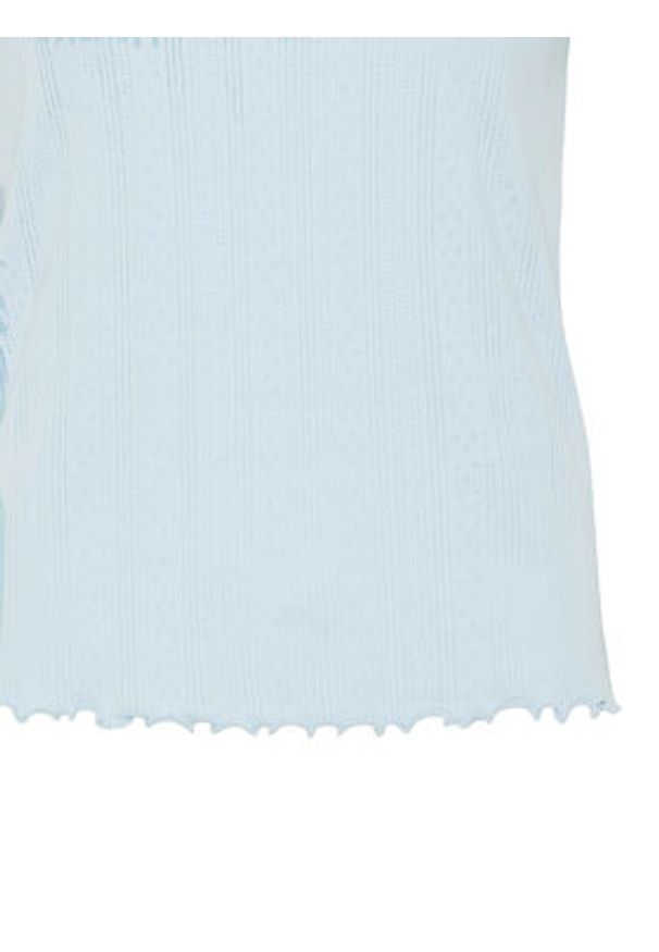 Pieces T-Shirt Fia 17155480 Błękitny Regular Fit. Kolor: niebieski. Materiał: bawełna