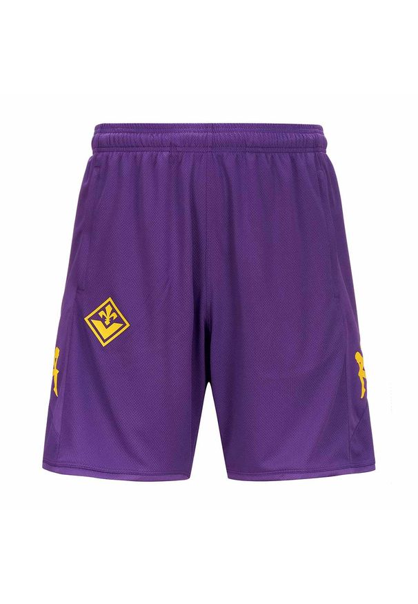 Kappa - Krótki spodenki AC Fiorentina Ahorazip Pro 7 2023/24. Kolor: niebieski, wielokolorowy, fioletowy. Długość: krótkie. Sport: piłka nożna