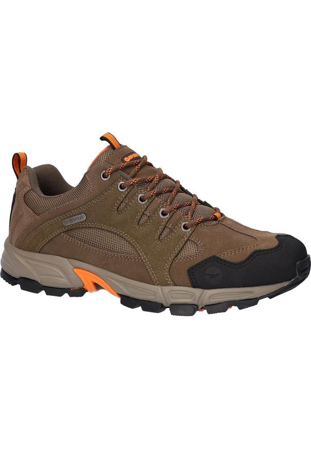 Hi-tec - Buty trekkingowe męskie Hi-Tec Auckland Lite Wp. Zapięcie: sznurówki. Kolor: wielokolorowy, pomarańczowy, czarny, brązowy. Materiał: materiał, skóra, tkanina. Szerokość cholewki: normalna