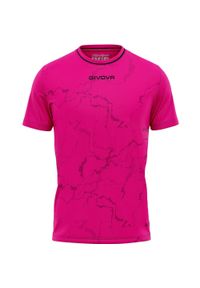 T-shirt Sportowy Givova Graphite/Fuchsia - Komfort i Wydajność. Kolor: czarny, różowy, wielokolorowy. Materiał: poliester