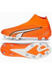 Buty piłkarskie Puma Ultra Match+ Ll FG/AG M 107243 01 pomarańczowe pomarańcze i czerwienie. Kolor: pomarańczowy. Szerokość cholewki: normalna. Sport: piłka nożna #4