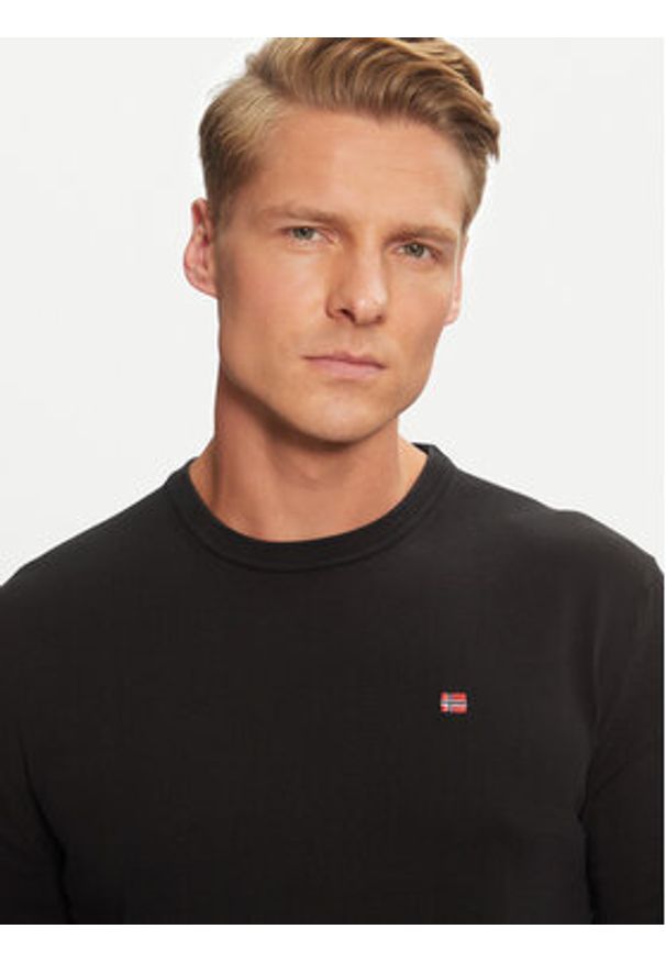 Napapijri Sweter Droz NP0A4I2G Czarny Regular Fit. Kolor: czarny. Materiał: bawełna