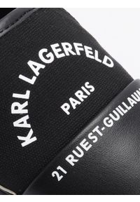 Karl Lagerfeld Espadryle "Kamini Platform" | KL80308 900 / Kamini Platform | Kobieta | Czarny. Zapięcie: bez zapięcia. Kolor: czarny. Materiał: materiał, skóra, guma. Wzór: napisy. Obcas: na platformie #3