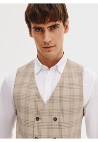 Pako Lorente - PAKO LORENTE - Dwurzędowa kamizelka męska w mocną kratę. Materiał: poliester, wiskoza, elastan. Wzór: kratka. Styl: młodzieżowy, elegancki #2