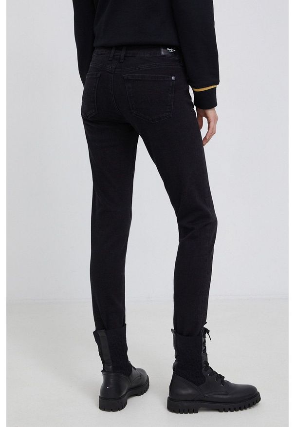Pepe Jeans Jeansy Soho damskie medium waist. Kolor: czarny