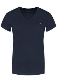 TOMMY HILFIGER - Tommy Hilfiger T-Shirt Heritage V-Neck Tee WW0WW24969 Granatowy Regular Fit. Kolor: niebieski. Materiał: bawełna #5