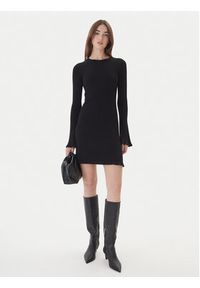 Kontatto Sukienka dzianinowa 3M0819C Czarny Slim Fit. Kolor: czarny. Materiał: wiskoza, syntetyk #5