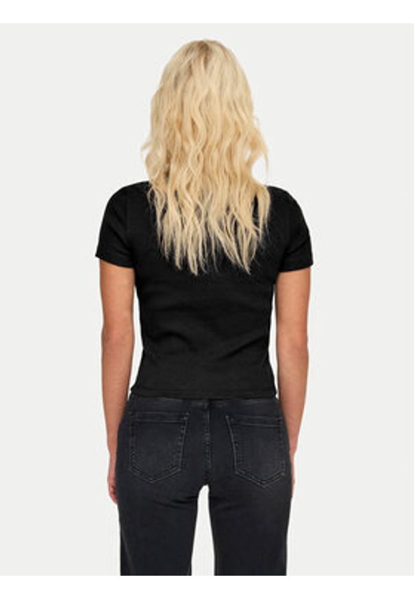 only - ONLY T-Shirt Val 15339774 Czarny Slim Fit. Kolor: czarny. Materiał: bawełna