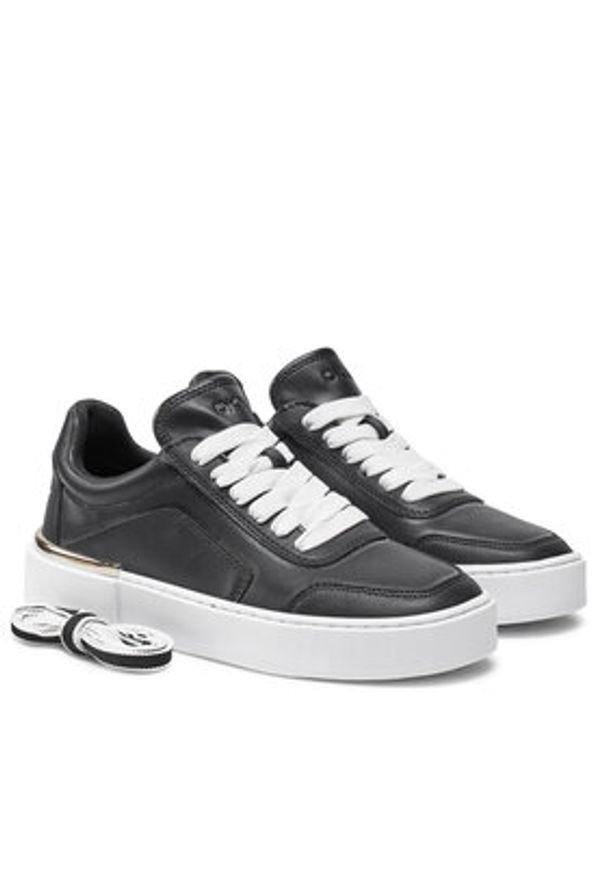 DKNY Sneakersy K3491306 Czarny. Kolor: czarny. Materiał: skóra