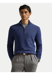 Polo Ralph Lauren Sweter 710932304514 Niebieski Regular Fit. Typ kołnierza: polo. Kolor: niebieski. Materiał: bawełna