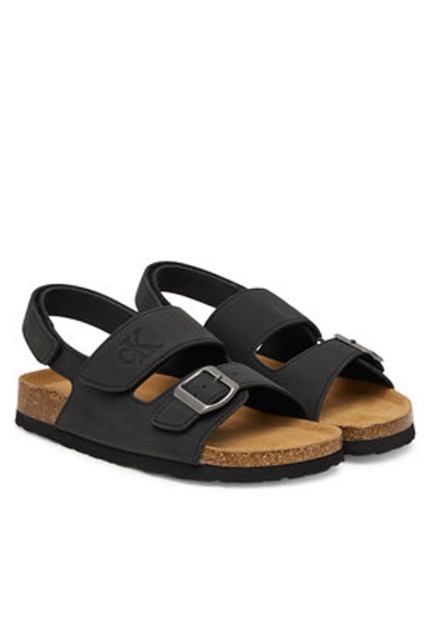 Calvin Klein Sandały Velcro V3X2-83328-0315 D Czarny. Kolor: czarny. Materiał: skóra