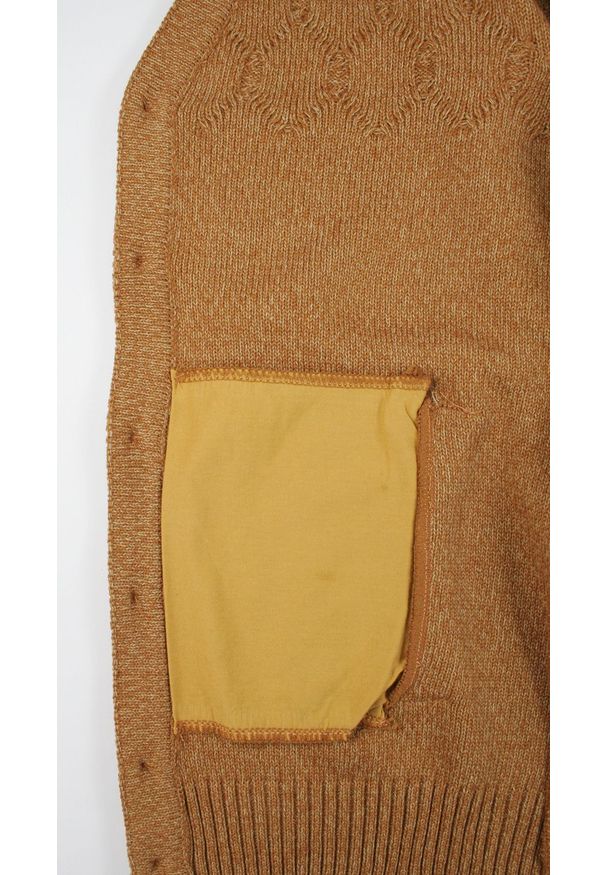 Lasota - Sweter Brązowy Elegancki Kardigan, Zapinany na Guziki -LASOTA- Męski. Okazja: na co dzień. Kolor: brązowy, wielokolorowy, beżowy. Materiał: bawełna, akryl. Styl: elegancki