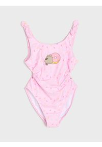Sinsay - Jednoczęściowy strój kąpielowy z bocznym marszczeniem Pusheen the Cat - różowy. Kolor: różowy #1