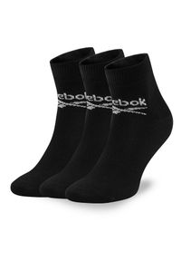 Zestaw 3 par wysokich skarpet unisex Reebok. Kolor: czarny