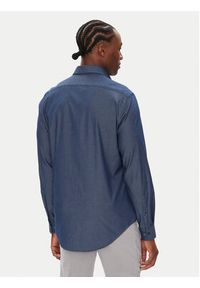 Calvin Klein Koszula LV019EU024 Granatowy Slim Fit. Kolor: niebieski. Materiał: bawełna