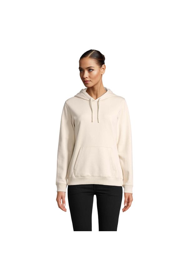 SOL'S - Bluza damska z kapturem Sol's Nicholas. Typ kołnierza: kaptur. Kolor: beżowy. Materiał: dresówka