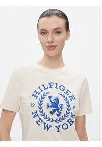 TOMMY HILFIGER - Tommy Hilfiger T-Shirt Reg Crest C-Nk Tee Ss WW0WW41058 Écru Regular Fit. Materiał: bawełna