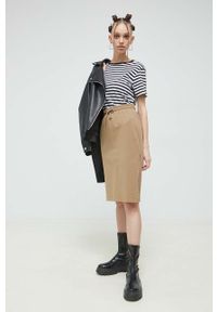 Fila spódnica kolor zielony mini ołówkowa. Kolor: zielony. Materiał: dzianina #2