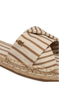 TOMMY HILFIGER - Tommy Hilfiger Klapki Canvas FW0FW09140 Beżowy. Kolor: beżowy. Materiał: materiał #2