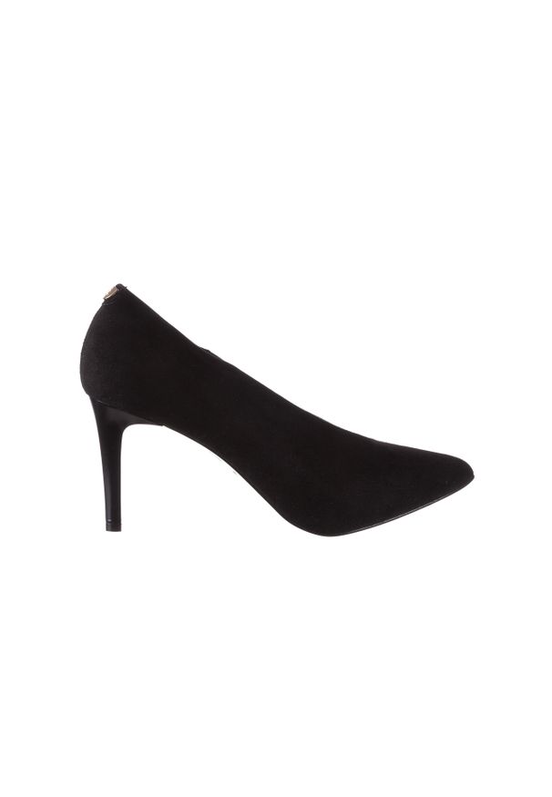 Czółenka Bayla-056 9228-21 Czarny Zamsz, Skóra naturalna. Okazja: na spotkanie biznesowe, do pracy. Kolor: czarny. Materiał: nubuk. Obcas: na obcasie. Styl: elegancki, biznesowy. Wysokość obcasa: średni