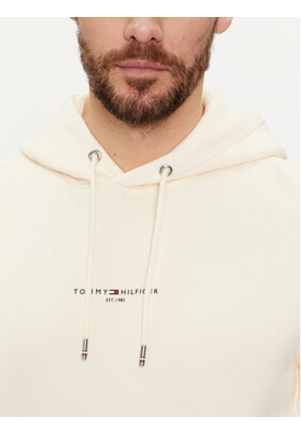 TOMMY HILFIGER - Tommy Hilfiger Bluza Logo MW0MW32673 Beżowy Regular Fit. Kolor: beżowy. Materiał: syntetyk, bawełna