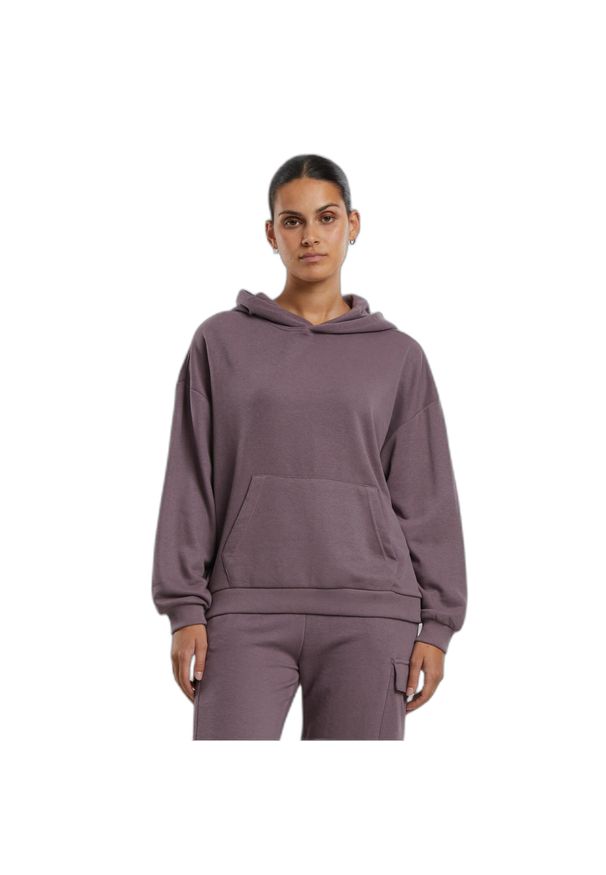 Damska bluza oversize z kapturem Urban Classics Light Terry. Typ kołnierza: kaptur. Kolor: fioletowy