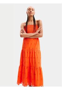 Desigual Sukienka letnia Malver 24SWVW12 Pomarańczowy Regular Fit. Kolor: pomarańczowy. Materiał: bawełna. Sezon: lato #1