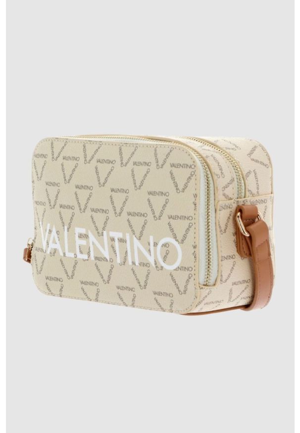 Valentino by Mario Valentino - VALENTINO Mała kremowa torebka Liuto Camera Bag. Kolor: beżowy. Styl: klasyczny