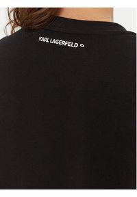 Karl Lagerfeld - KARL LAGERFELD Bluza A1W20045 Czarny Regular Fit. Typ kołnierza: dekolt w karo. Kolor: czarny. Materiał: bawełna #4