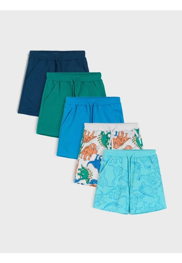 Sinsay - Szorty dresowe 5 pack - granatowy. Kolor: niebieski. Materiał: dresówka