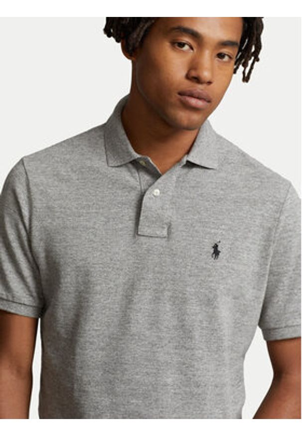 Polo Ralph Lauren Polo 710548797011 Szary Slim Fit. Typ kołnierza: polo. Kolor: szary. Materiał: bawełna