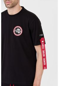Aeronautica Militare - AERONAUTICA MILITARE Czarny męski bawełniany t-shirt, Rozmiar 3XL. Kolor: czarny. Materiał: bawełna #4