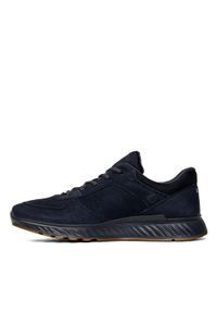 ecco - Sneakersy męskie granatowe ECCO Exostride M. Okazja: na co dzień, na spacer. Kolor: niebieski. Materiał: materiał, skóra. Szerokość cholewki: normalna. Technologia: Gore-Tex. Sport: turystyka piesza #4