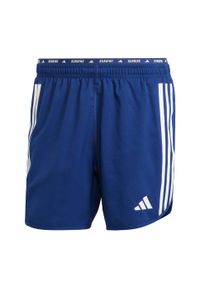 Adidas - Szorty Own the Run 3-Stripes. Kolor: niebieski. Materiał: materiał. Sport: bieganie #2