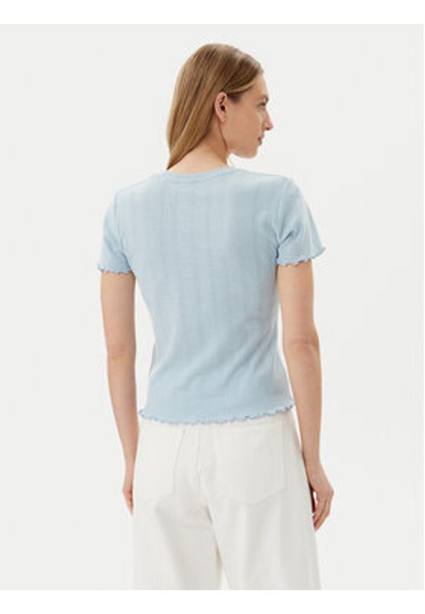 Pieces T-Shirt Fia 17155480 Błękitny Regular Fit. Kolor: niebieski. Materiał: bawełna, syntetyk