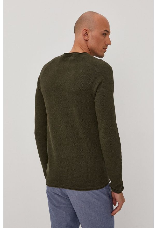 Jack & Jones Sweter męski kolor zielony. Kolor: zielony. Materiał: dzianina. Długość rękawa: raglanowy rękaw