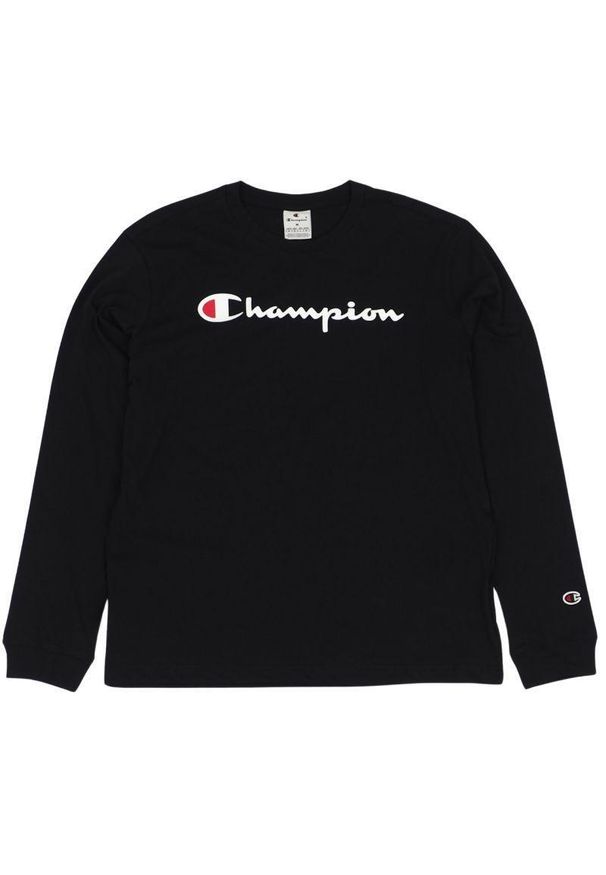 Champion - T-shirt Męski Dekolt W Szpic Z Długim Rękawem. Kolor: czarny. Długość rękawa: długi rękaw. Długość: długie