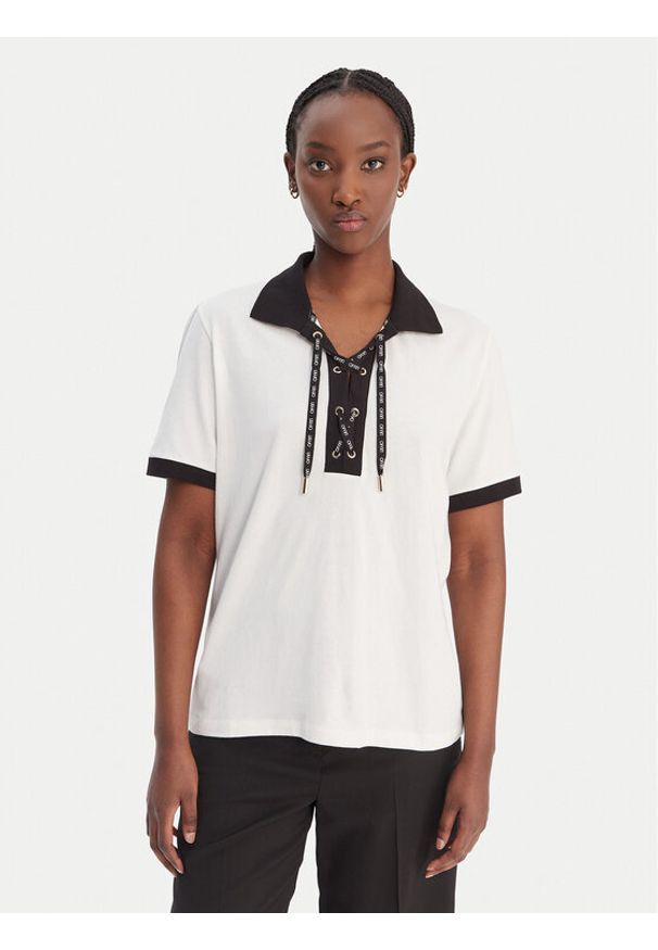 Liu Jo Sport T-Shirt TA6176 JS003 Écru Regular Fit. Materiał: bawełna. Styl: sportowy