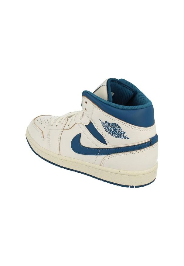 Buty do chodzenia męskie Nike Air Jordan 1 Mid. Kolor: biały. Materiał: materiał, skóra, tkanina, syntetyk. Sport: turystyka piesza