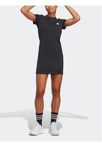 Adidas - adidas Sukienka codzienna Essentials 3-Stripes Tee Dress IC8785 Czarny Fitted Fit. Okazja: na co dzień. Kolor: czarny. Materiał: bawełna. Typ sukienki: proste. Styl: casual #4