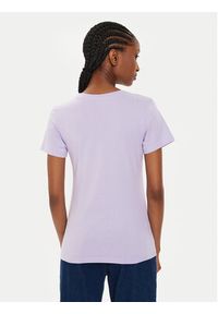 Calvin Klein Jeans T-Shirt Faded Monologo J20J223625 Fioletowy Slim Fit. Kolor: fioletowy. Materiał: bawełna