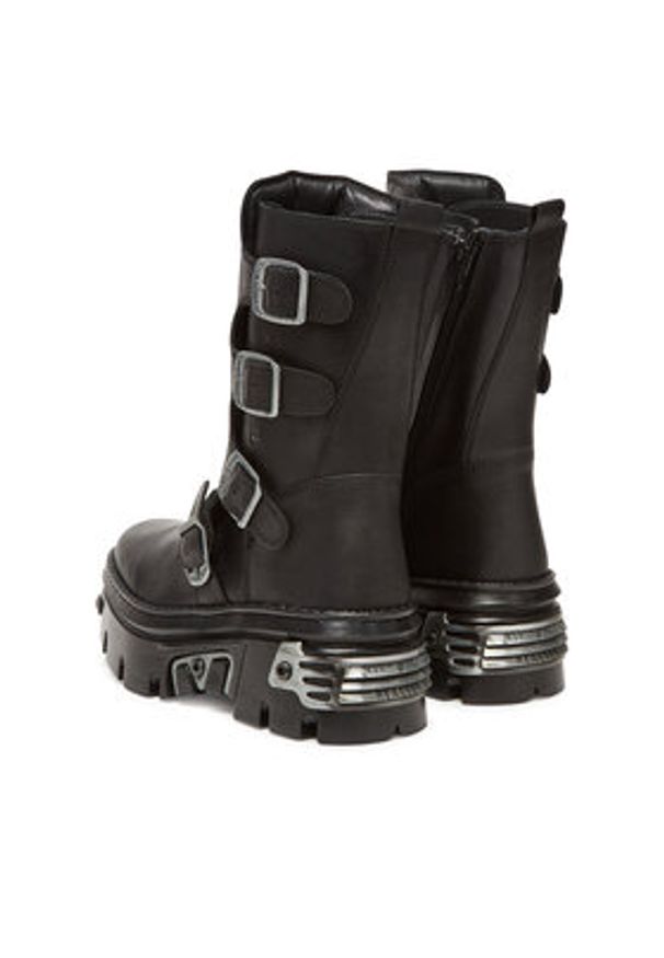 NEW ROCK Botki M-WALL373N-C1 Czarny. Kolor: czarny. Materiał: skóra. Styl: rockowy