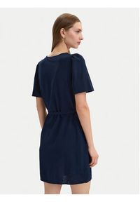 Vero Moda Sukienka letnia Mymilo 10340466 Granatowy Regular Fit. Kolor: niebieski. Materiał: len, wiskoza. Sezon: lato #4